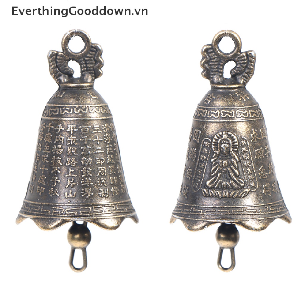 Everthinggooddown Set 2 Chuông Đồng mini Cổ Điển Trung Quốc Cầu Nguyện Quan Âm