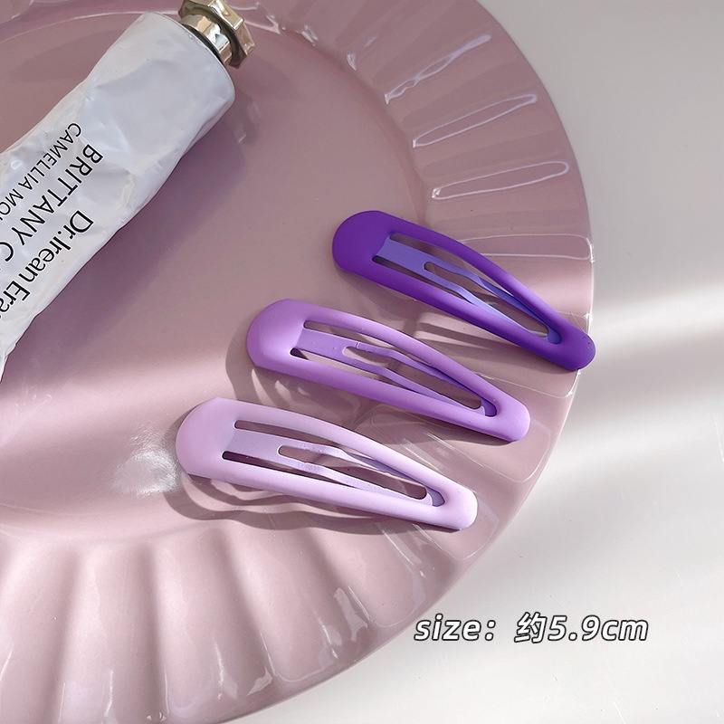 Set 3 Kẹp Tóc Mỏ Vịt Kim Loại Hình Ngôi Sao Màu Tím Ngọt Ngào Dễ Thương Cho Trẻ Em