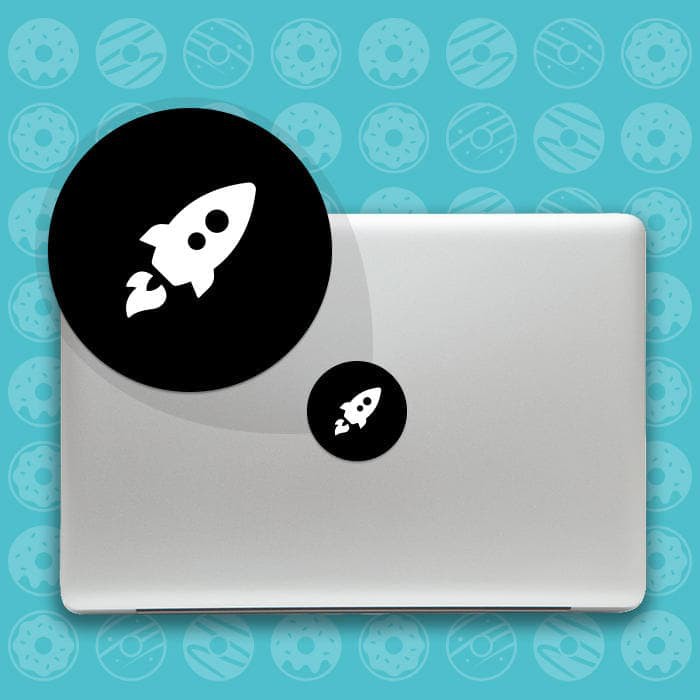 Miếng Dán Hình Logo Tên Lửa Trang Trí Laptop Apple Macbook