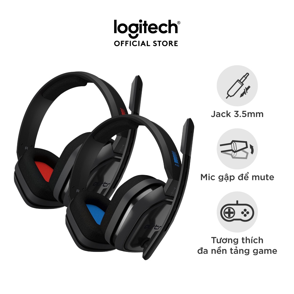 Tai nghe game Logitech G - Astro A10, mic gập để mute, phù hợp PC, PS5, Mobile, Xbox