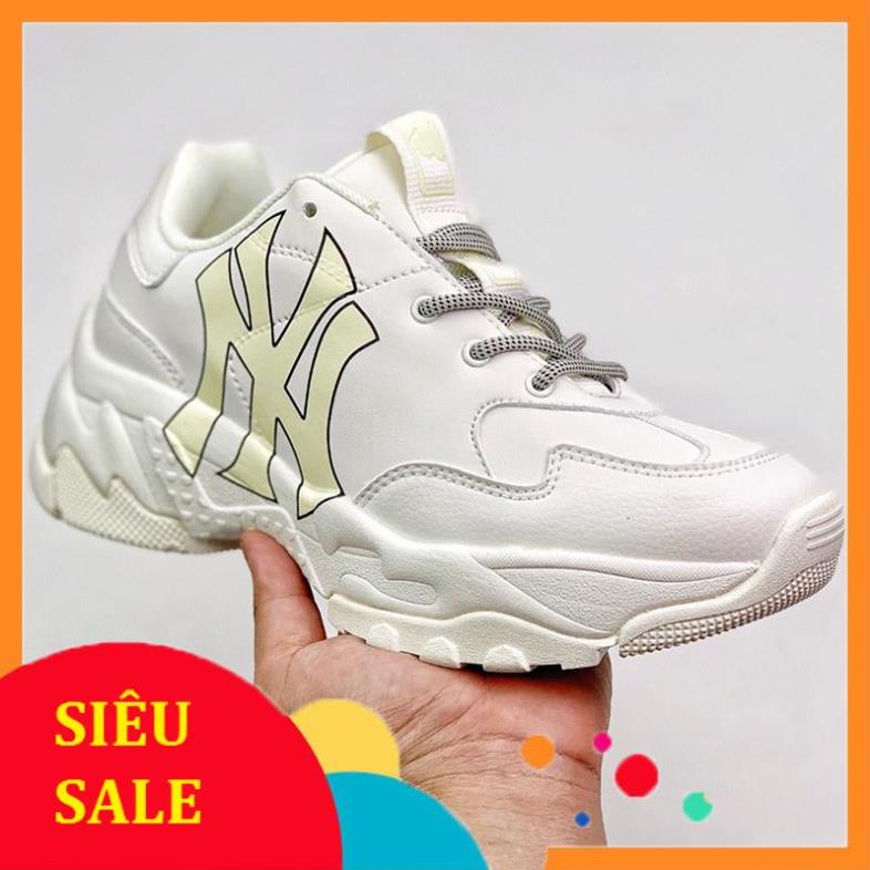 Giày thể thao MLB ny chữ vàng kiểu dáng sneaker đế độn tăng chiều cao HOT trend nam nữ