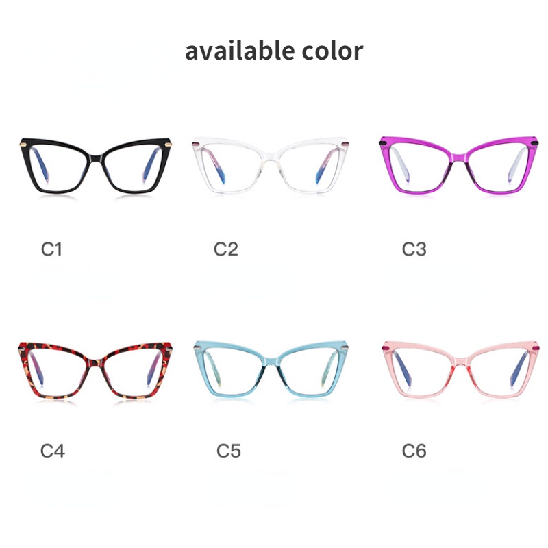 (JIUERBA) Kính Mát Mắt Mèo Chống Ánh Sáng Xanh Thời Trang Phương Tây