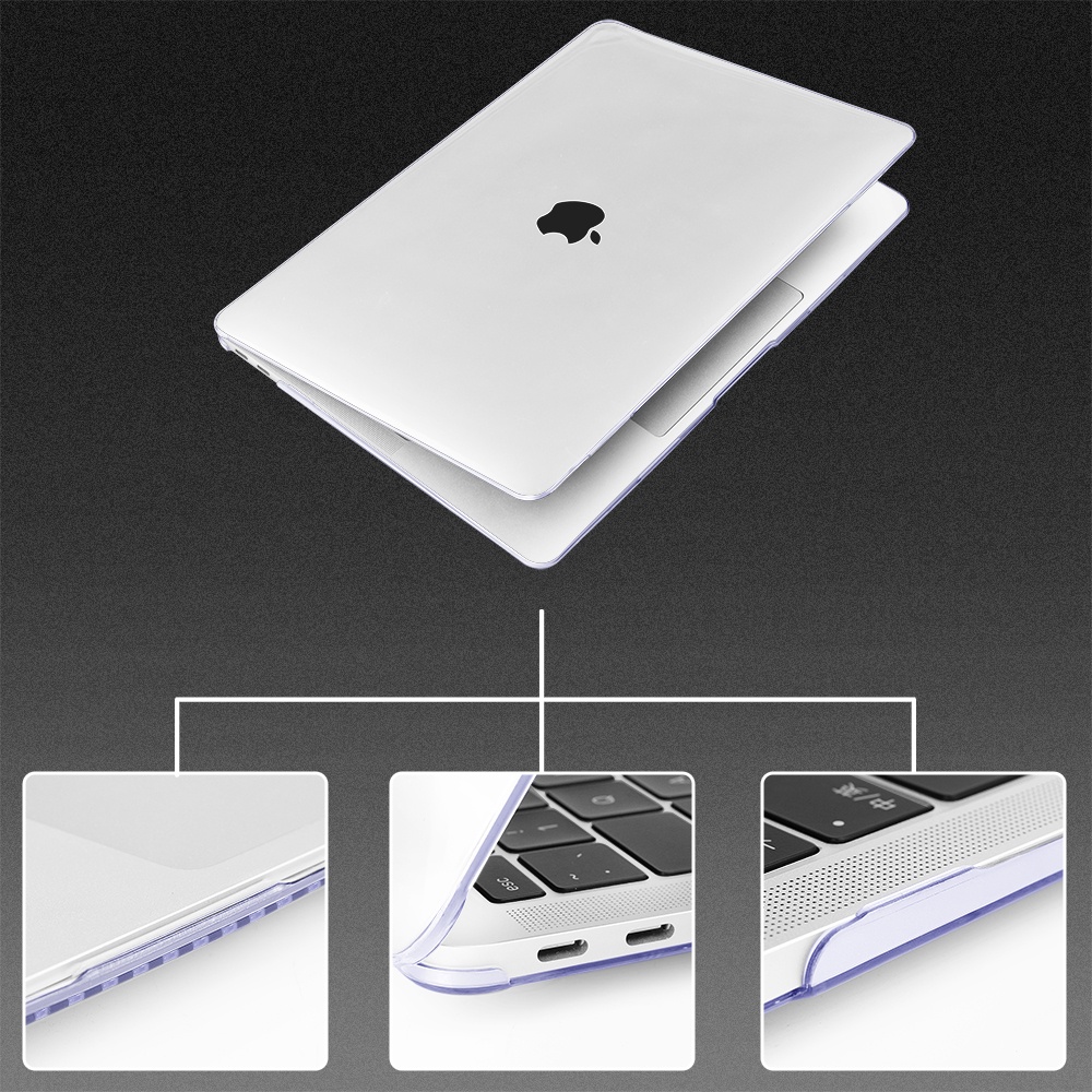 Vỏ bảo vệ lưng + miếng dán bàn phím trong suốt 3 trong 1 cho Macbook Air 11 13 A1534 A1466 A1369 A2337 M1 A1278 A1706