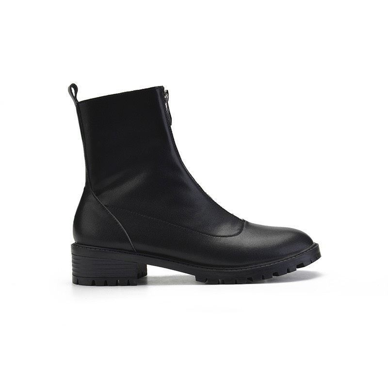 XK(VIDEO) Boot Cổ Lửng Zara Đế 5p Kéo Khoá Trước Da Mềm Lót Êm Fullbox Cao Cấp