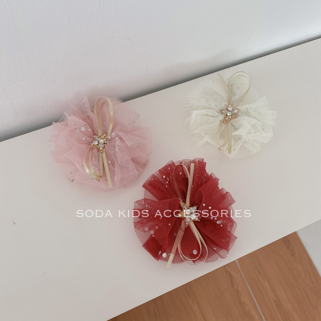 ( ẢNH THẬT ) kẹp voan tròn đính sao