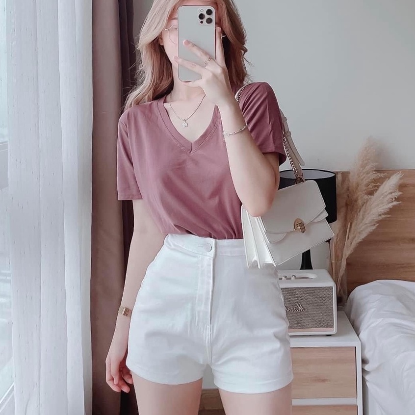 Quần Short lưng cao vải kaki hàn mềm m509