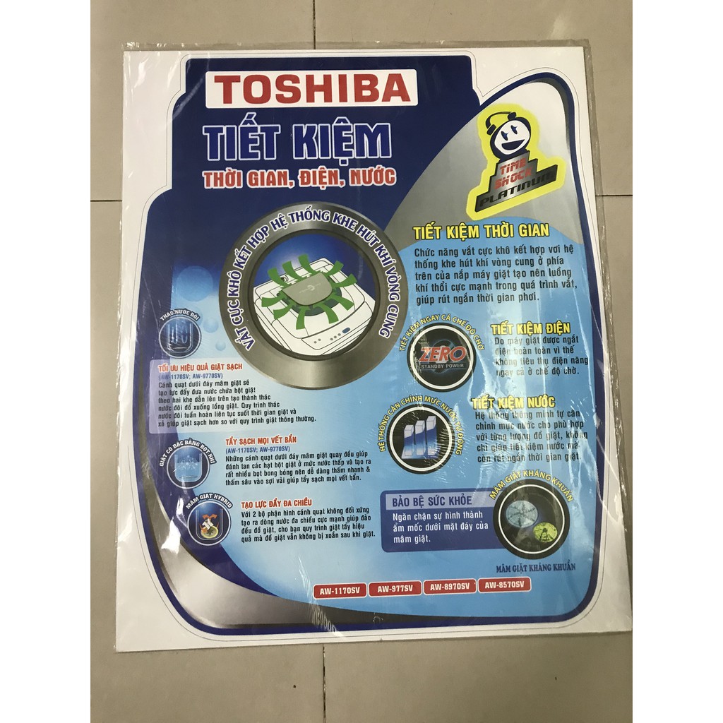 Miếng dán máy giặt Toshiba  - Tem dán máy giặt Toshiba (phần 1)