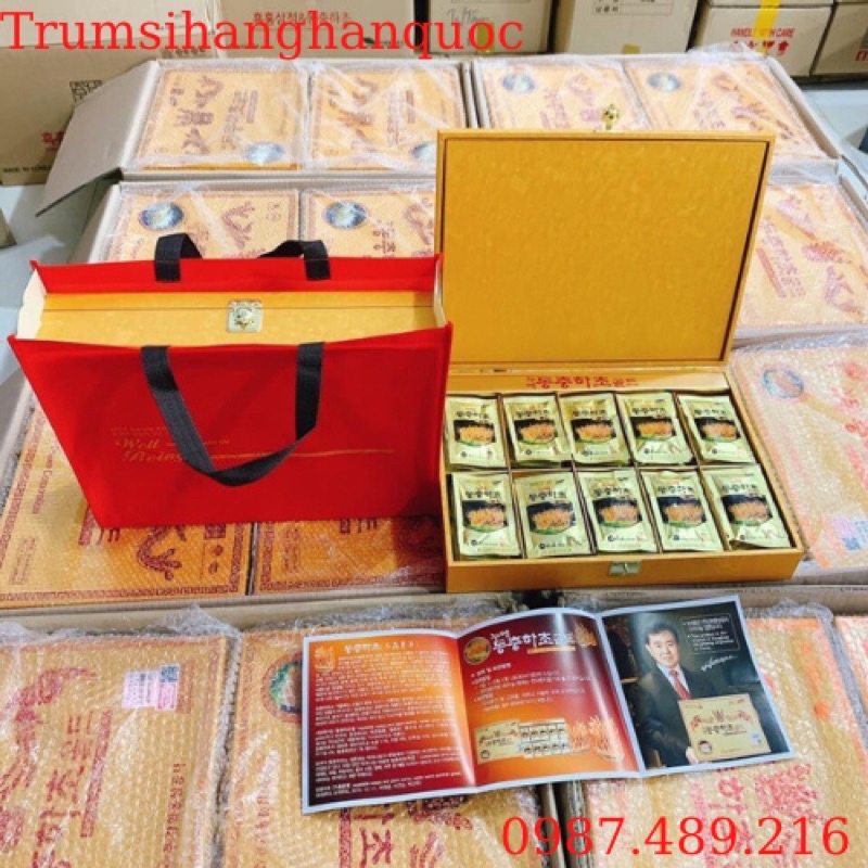 [NOWSHIP] Đông Trùng Hạ Thảo Hộp Gỗ Vàng 60 Gói Hàn Quốc [DATE 2025]