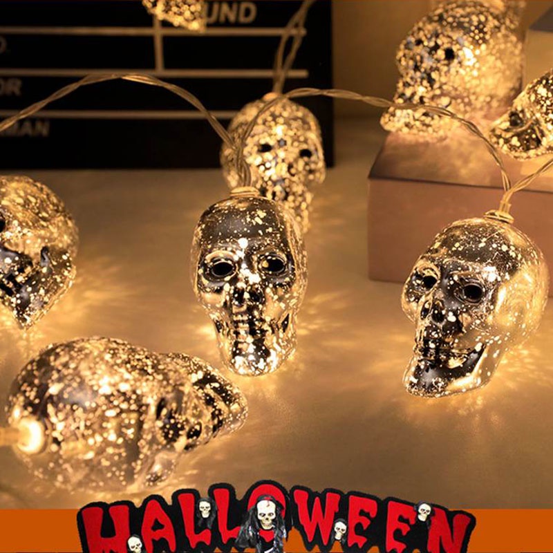 Dây Đèn LED 20 Bóng Hình Đầu Lâu / Bí Ngô Trang Trí Tiệc Halloween