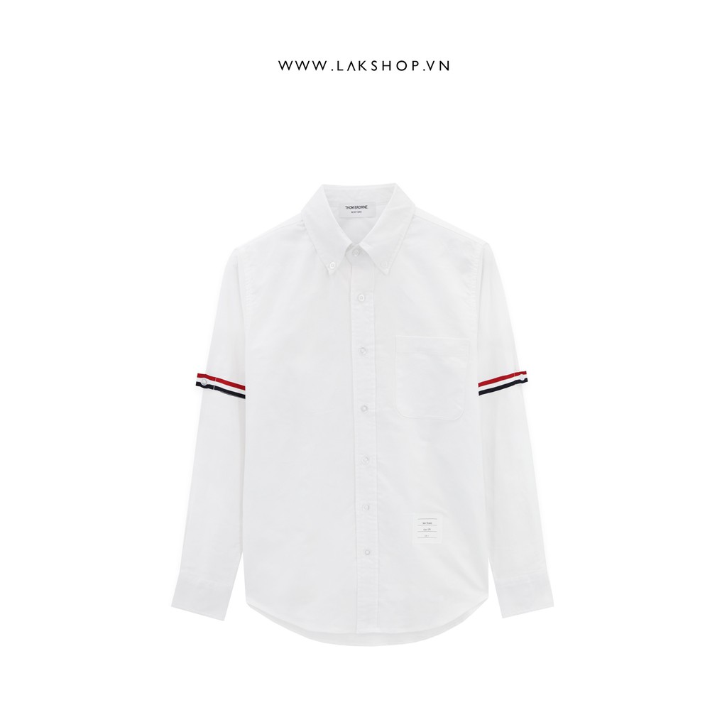 Áo Sơmi TB White Cotton Oxford Grosgrain Armband Shirt
