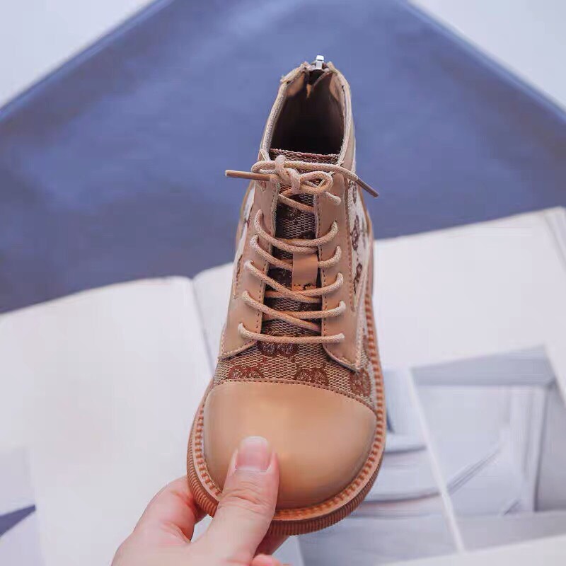 Giày bốt cao cổ bé - Bốt GD  khóa kéo sau sành điệu phong cách Hàn Quốc cho bé size 26-36  PL2021- 515