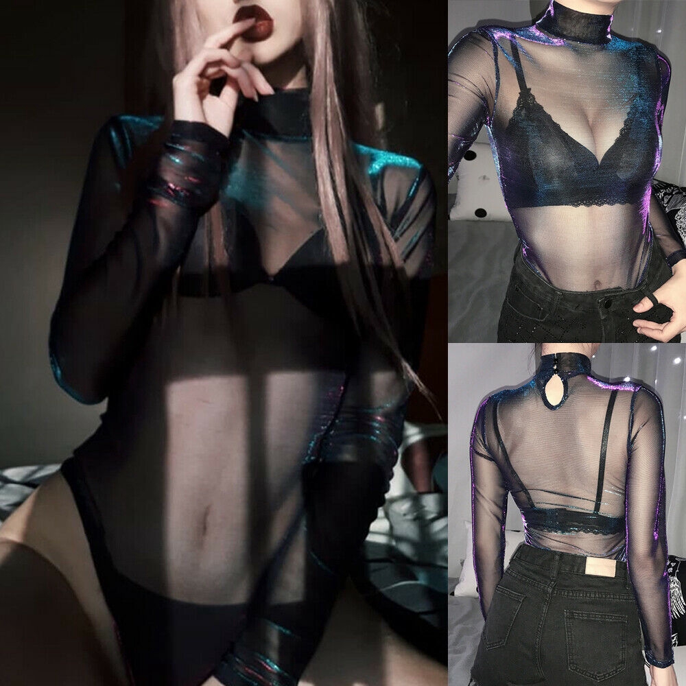 Bodysuit ôm body phối lưới xuyên thấu phong cách quyến rũ dành cho nữ