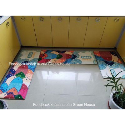 THẢM NHUNG BÔNG CÁ SẮC MÀU TM03 [ có ảnh thật ]