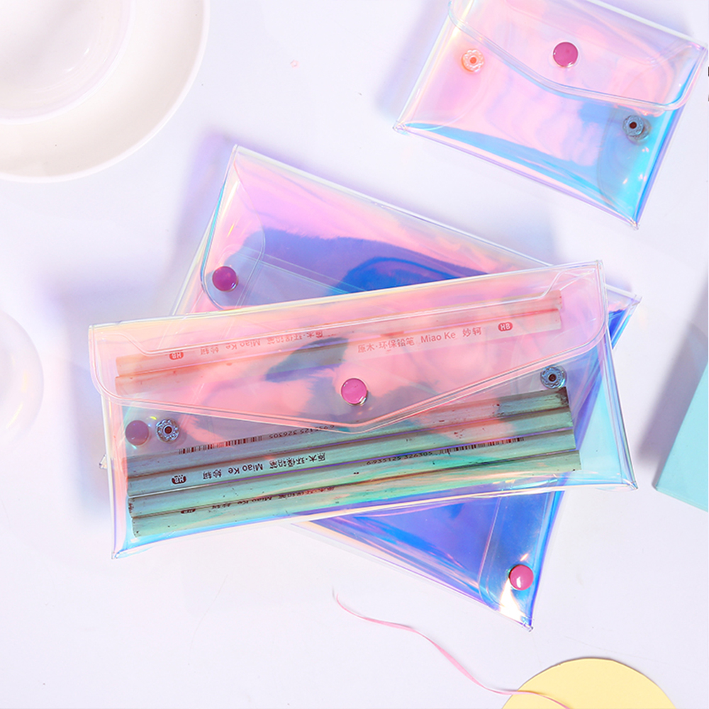 Túi nhựa trong suốt đa năng đựng bút chì mỹ phẩm tiền xu