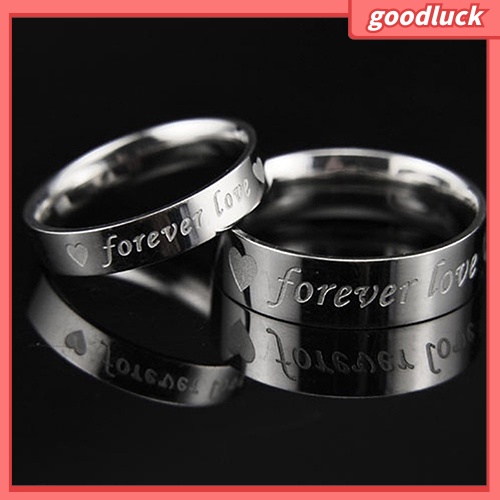 Nhẫn đôi họa tiết chữ Forever Love thời trang cho nam nữ