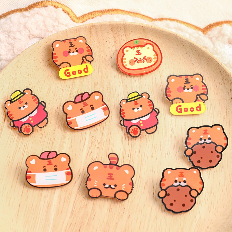 Ghim Cài Áo Hình Chú Hổ Hoạt Hình Dễ Thương