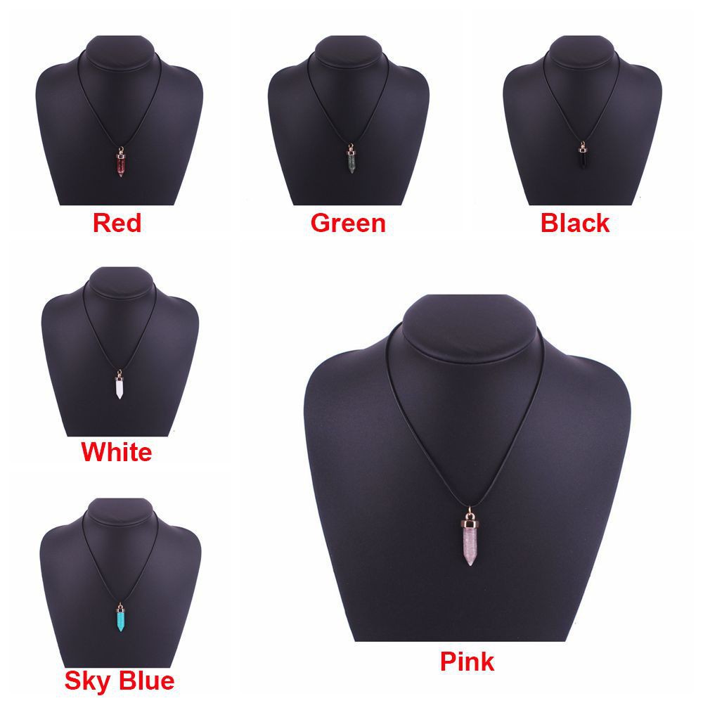 Dây chuyền mặt đá thạch anh nhiều màu phong thủy