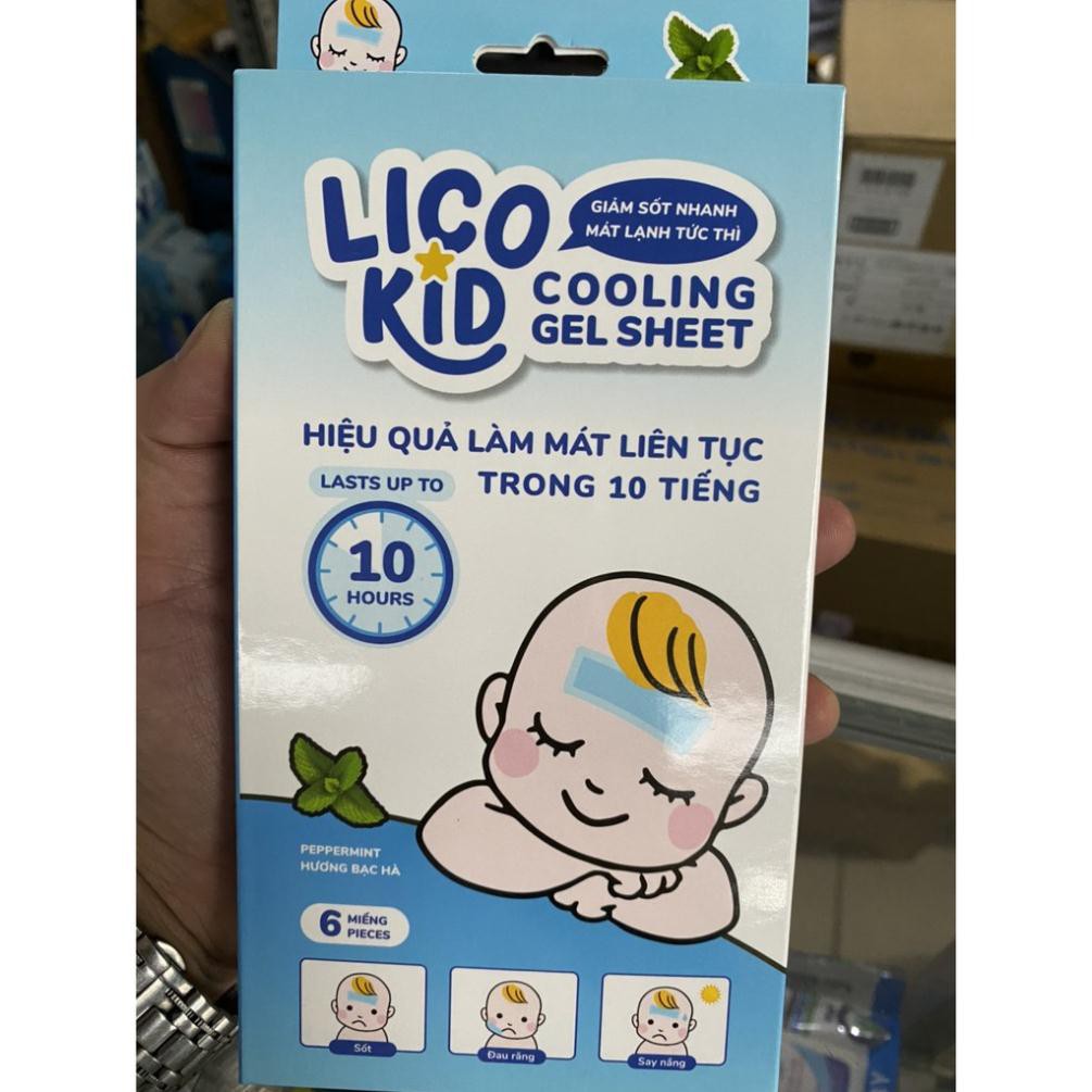 Dán Hạ Sốt LicoKid An Toàn Bé (Hộp 6 miếng)