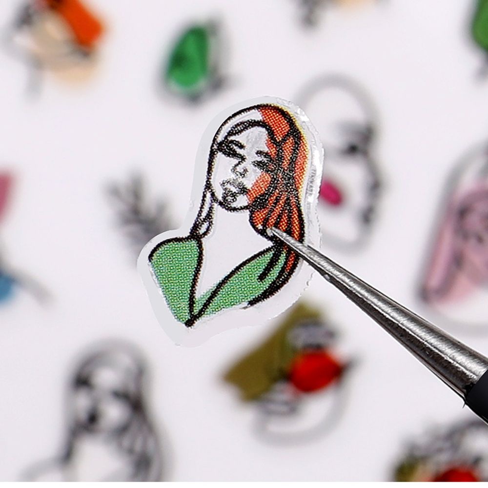 [Hàng mới về] Nhãn dán họa tiết hình học graffiti thời trang tự trang trí móng nghệ thuật