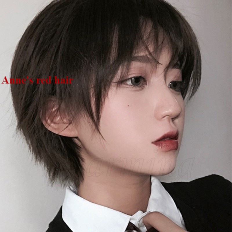 Bộ tóc giả ngắn thẳng tự nhiên thời trang unisex