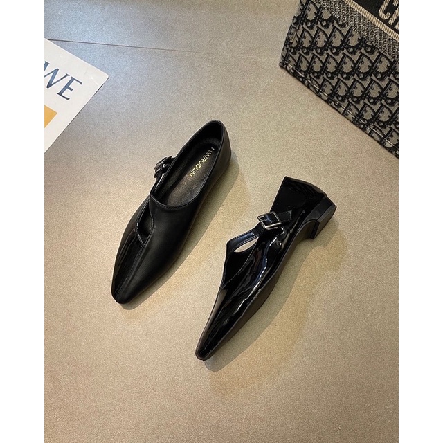 Giày búp bê cut out gót 3p hàng thiết kế kiểu Hàn Quốc mẫu mới 2022