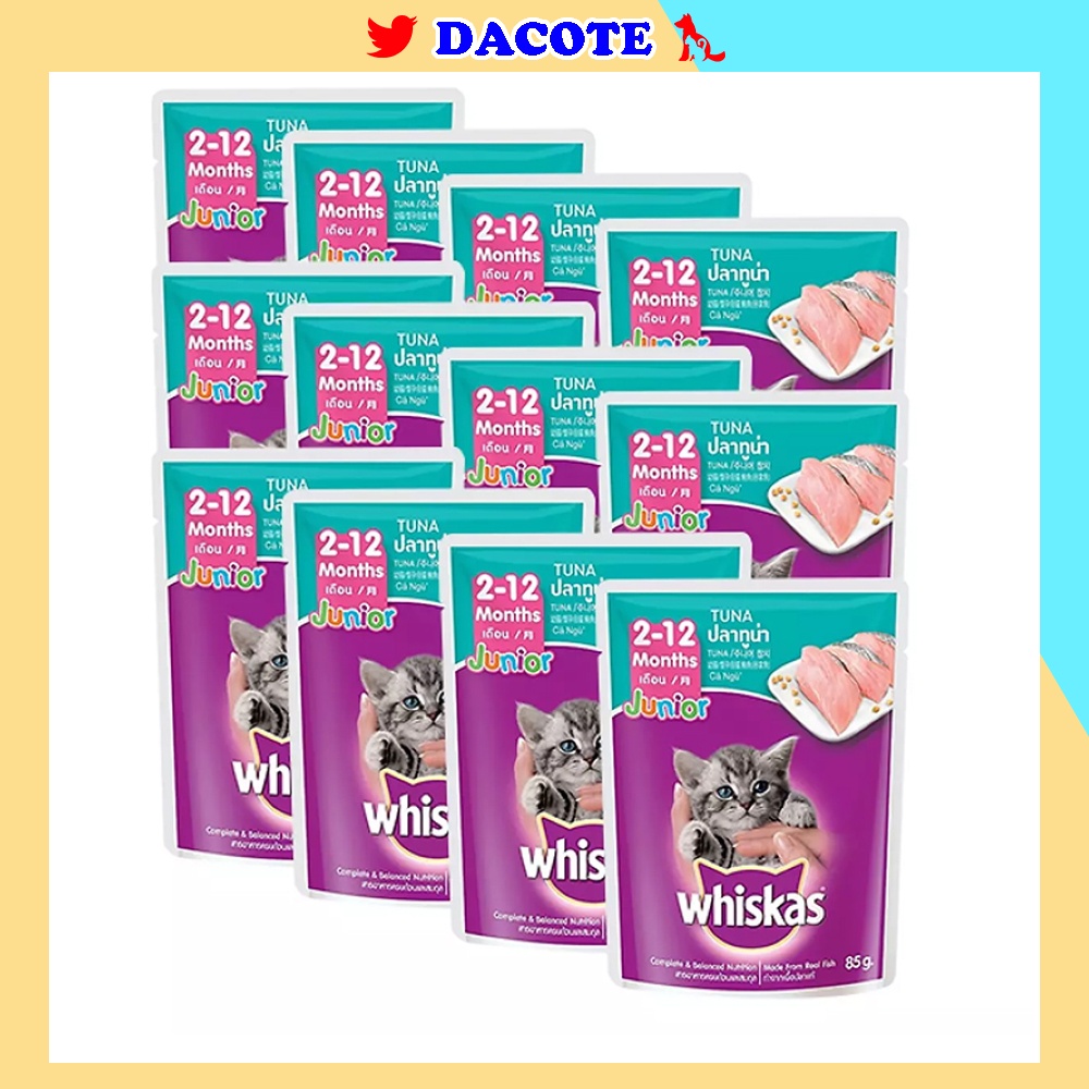 Pate mèo Whiskas nhiều vị tươi ngon hấp dẫn giàu dinh dưỡng dạng túi 80g