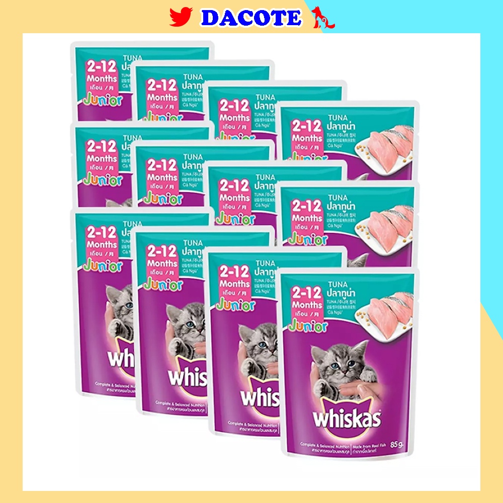 [Mã PET50 giảm 10% - tối đa 50K đơn 250K] Pate mèo Whiskas nhiều vị tươi ngon hấp dẫn giàu dinh dưỡng dạng túi 80g