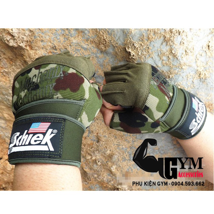 Găng Tay Tập Gym Schiek Gloves màu xanh