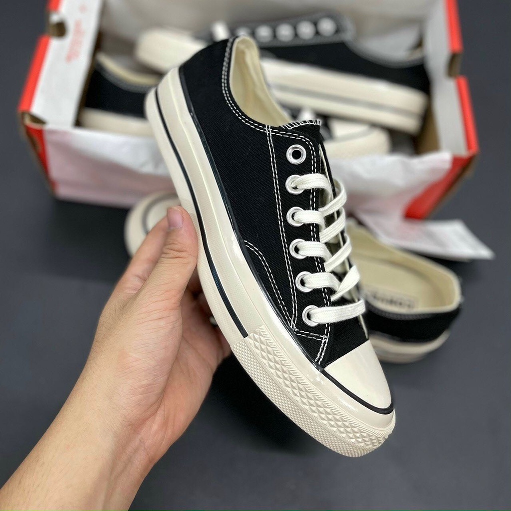 Giày Đi Học Đi Chơi Cổ Thấp CV 1970s Giá Rẻ, Giày Bánh Bèo Nam Nữ Converse 1970s Đen Trắng Full Box Bill G01