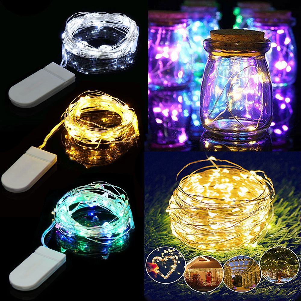 FASHYUNER Dây đèn led 10/ 20/ 30 bóng đèn nhiều màu sắc trang trí tiệc cưới/ phòng ngủ