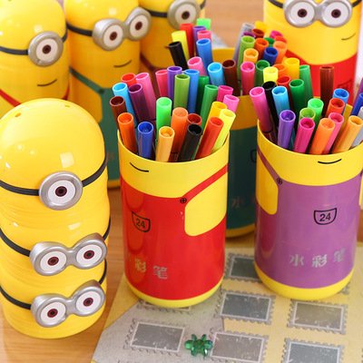 Hộp bút màu dạ 36 màu minion, bút lông tô màu hình minion đáng yêu