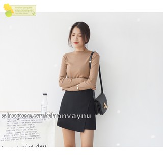Quần giả Váy vạt xéo Đen