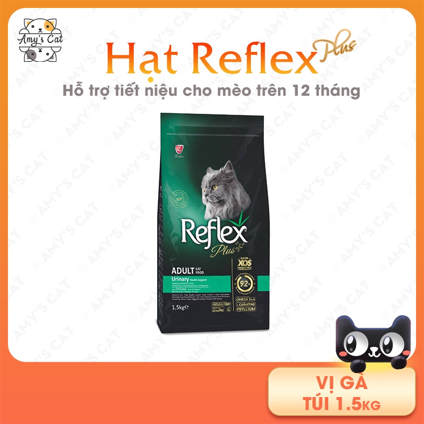 Thức ăn cho mèo Reflex Plus Adult Urinary hỗ trợ tiết niệu Túi 1,5kg - Thức ăn hạt cho mèo hỗ trợ tiết niệu vị gà