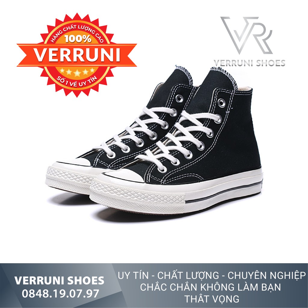 Bản Cao Cấp Giày Sneaker CV Chuck Taylor 1970s Màu Đen Cổ Cao | BigBuy360 - bigbuy360.vn
