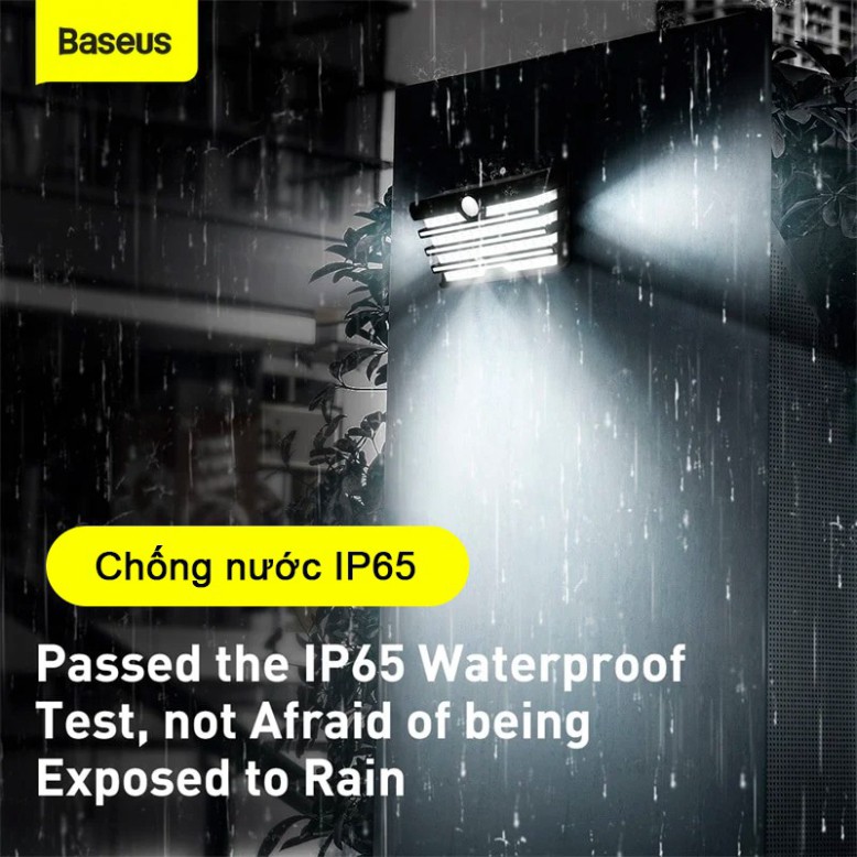 Đèn treo tường Baseus sử dụng năng lượng mặt trời, cảm biến nhận diện cơ thể người, giúp chiếu sáng và đảm bảo an ninh