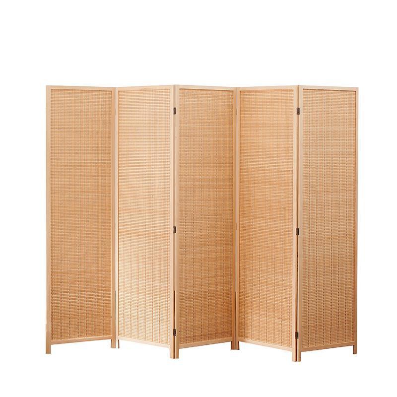 Màn hình gỗ rắn đan bằng tre mới của Trung Quốc phòng khách xếp di động gấp hiện đại đơn giản hàng rào tường ngăn