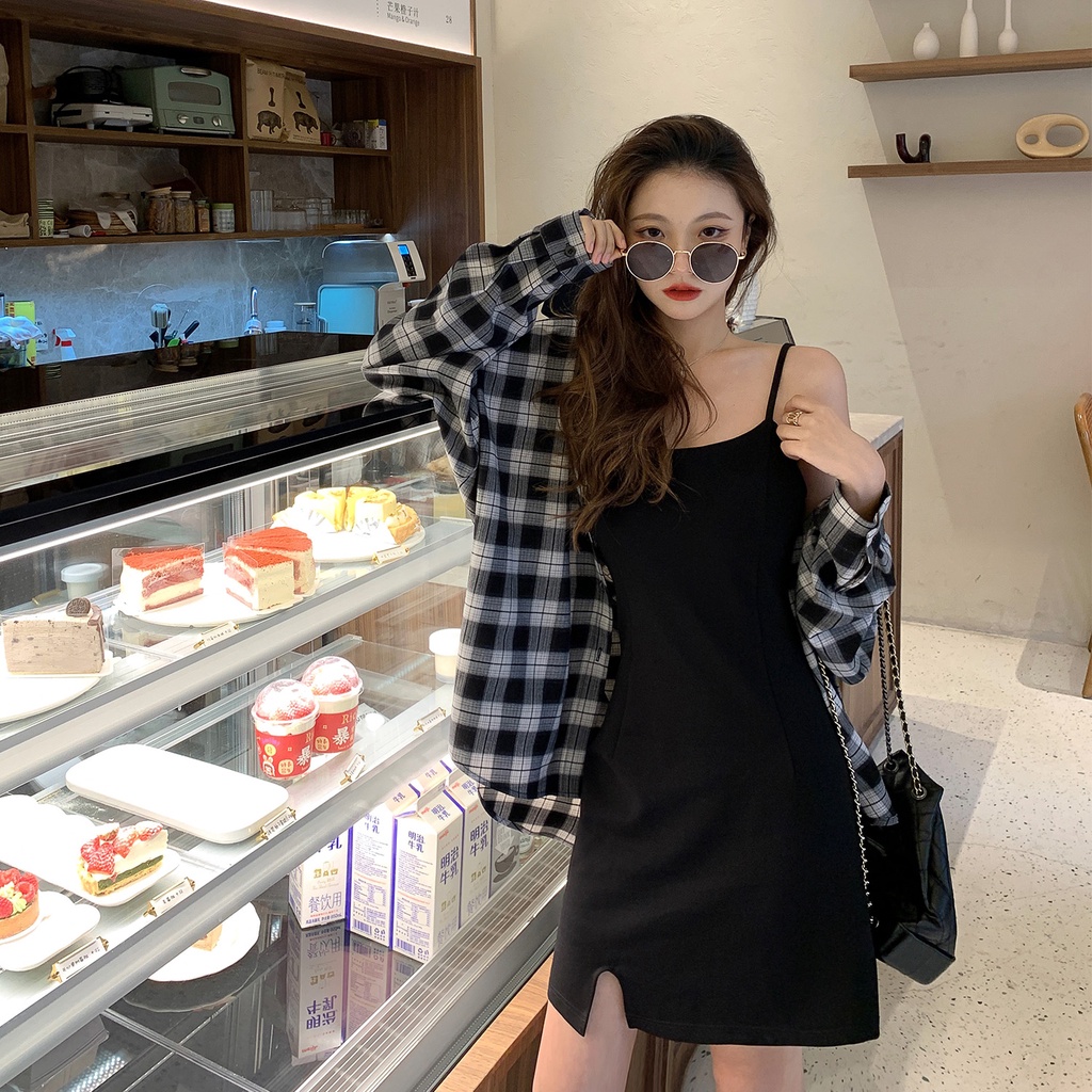 Đầm chữ A SUXI cổ chữ V thời trang cổ điển Pháp