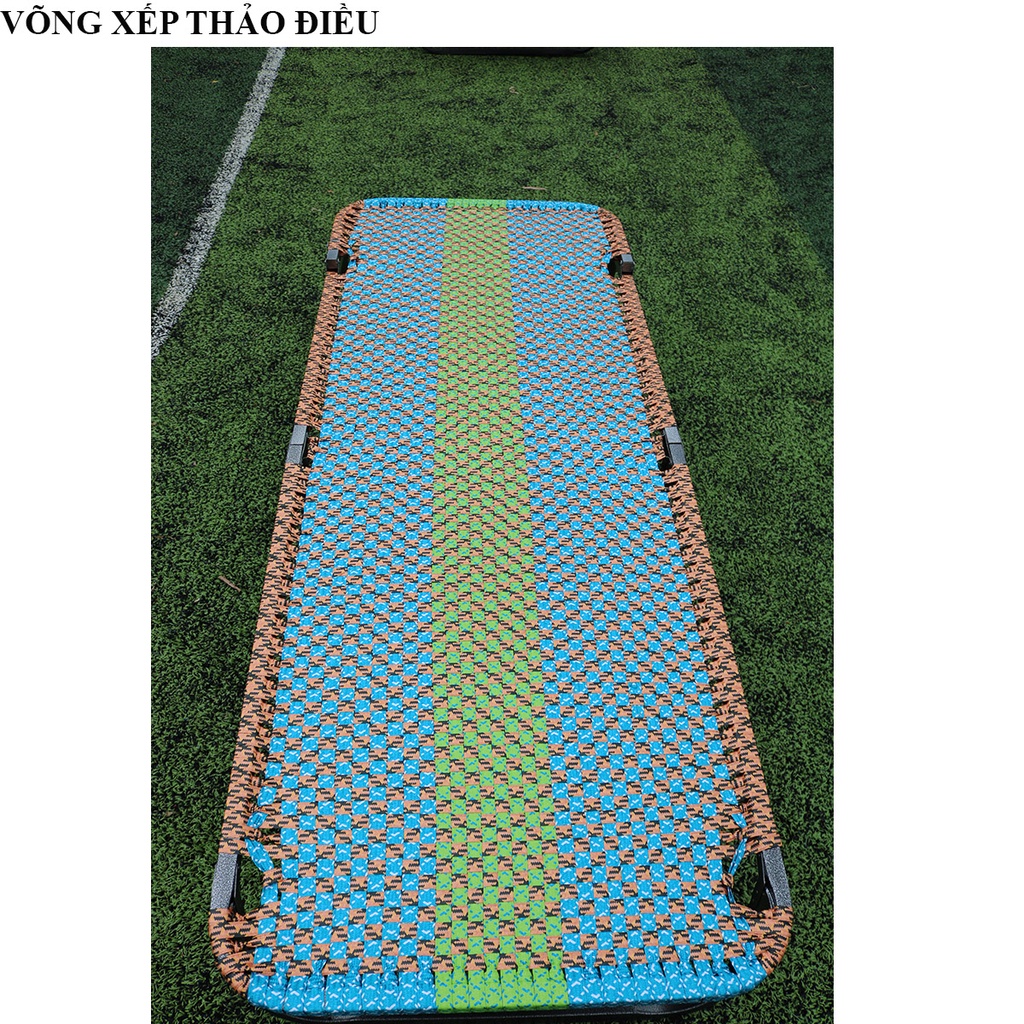 Giường xếp sơn tĩnh điện khung vuông dây đài loan rộng 72cm thương hiệu Võng Xếp Thảo Điều - G2
