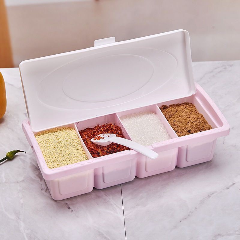 Hộp đựng gia vị 4 ngăn nhựa AS PP an toàn sức khỏe | BigBuy360 - bigbuy360.vn