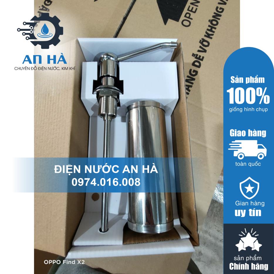 [INOX ĐÁNH BÓNG ĐẸP] Bình Nước Rửa Chén Bình Xà Bông Nhấn Hơi Bằng 100% Inox Lắp Âm Thành Chậu