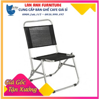 Ghế xếp cafe khung inox lưng thấp vải lưới 2 mảnh ( LA-C023)