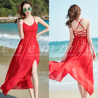 Đầm đi biển hở lưng xẻ tà cột dây ChemMix thiết kế siêu xinh sang chảnh cho nàng du lịch, dự tiệc