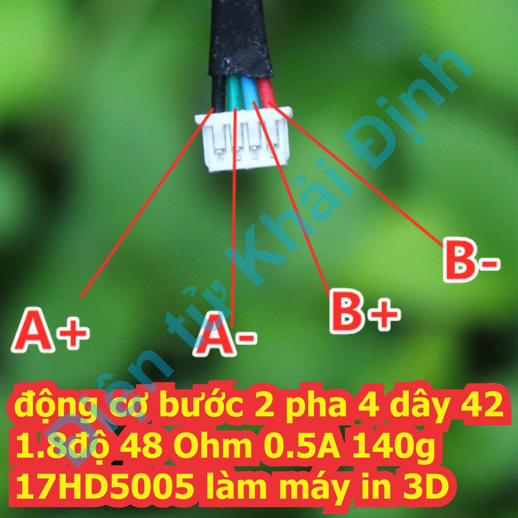 động cơ bước 2 pha 4 dây 42 1.8độ 48 Ohm 0.5A 140g 17HD5005 làm máy in 3D kde6946