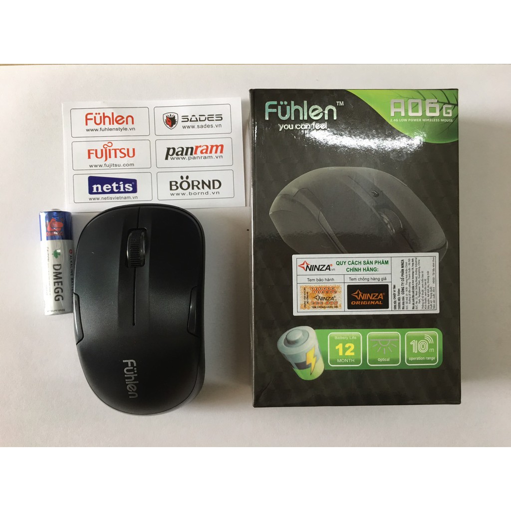 Chuột không dây Fuhlen A06G - CHUOTFUHLEN2 kèm theo pin sẵn trong chuột