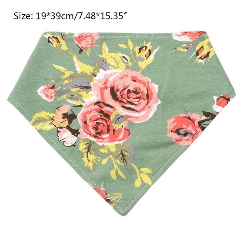 Yếm Ăn Cotton Mềm Mại Hình Tam Giác In Họa Tiết Hoa Dành Cho Bé