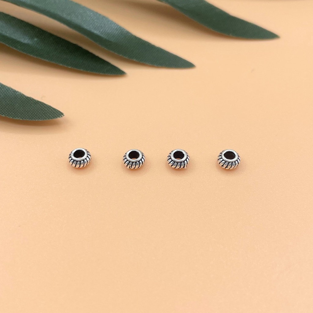 Charm bạc thái nối bánh xe có khấc - Charm bạc 925 - Mã CA015 CA020 CA021 CA022