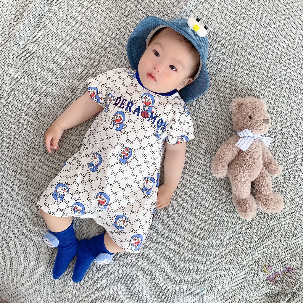 Áo liền quần vải cotton họa tiết hoạt hình phong cách mùa thu thời trang Hàn Quốc sành điệu cho bé