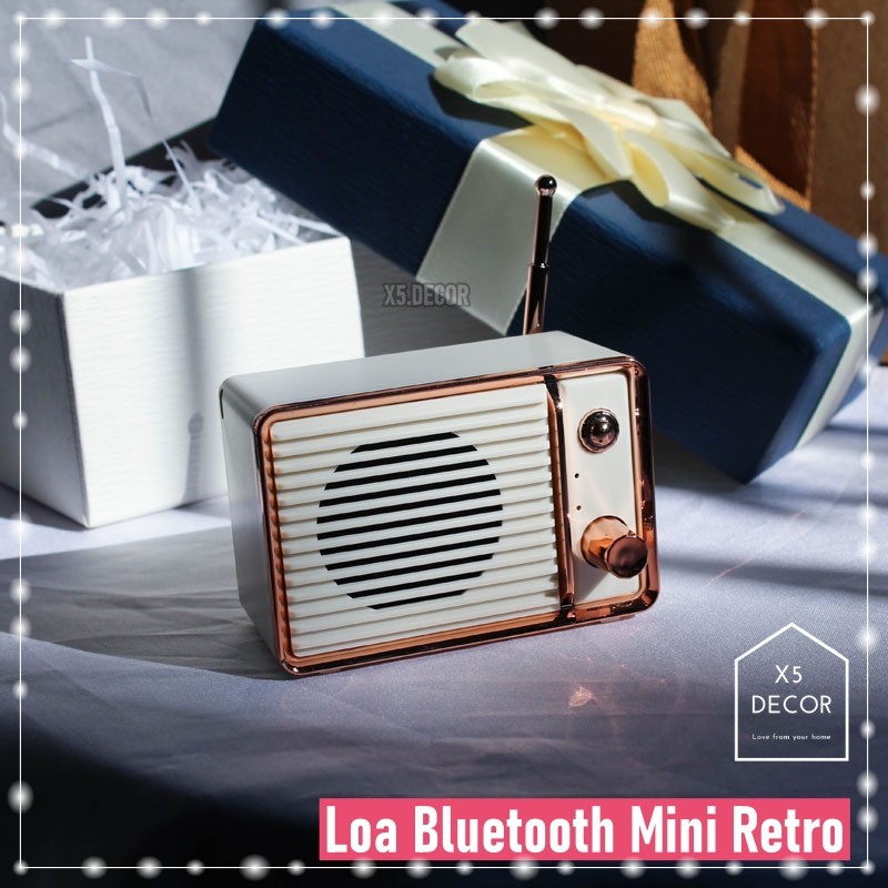 Loa Bluetooth Mini VR1, VR2 Dễ Thương - Phong Cách Retro Thanh Lịch - Làm Quà Tặng, Chill Vintage Decor, Bảo Hành 1 Năm