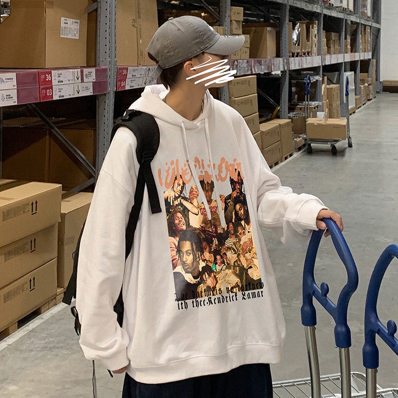 Áo hoodie có mũ trùm phong cách Âu Mỹ retro đường phố Hip Hop mùa xuân và thu cho nam