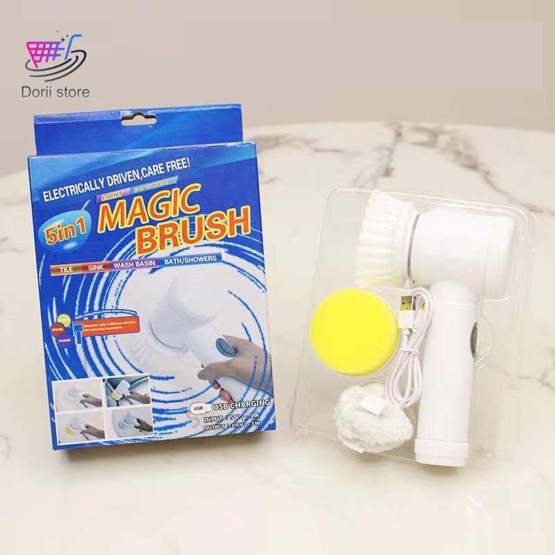 Máy Cọ Rửa Vệ Sinh Đa Năng Sạc USB 1500mAh, Bàn Chải  ĐiệnVệ Sinh Bếp- Bồn Rửa Mặt